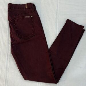 7 For All Mankind Women's Skinny Jeans in Dark Burgundy